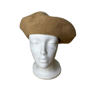 RUBI Beret Womens Wool Hat‎ One Size Camel Tan French Artist Style Chic Soft